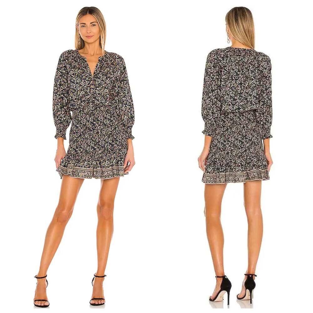 NEW Veronica Beard Smocked Mini Dress Blue Floral